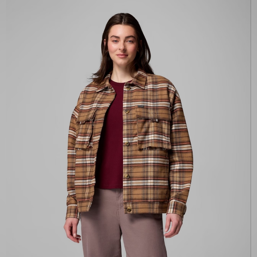 NWT COLUMBIA Womens Wildest Venture Shirt Jacket Delta‎ Block Tartan Size 3X